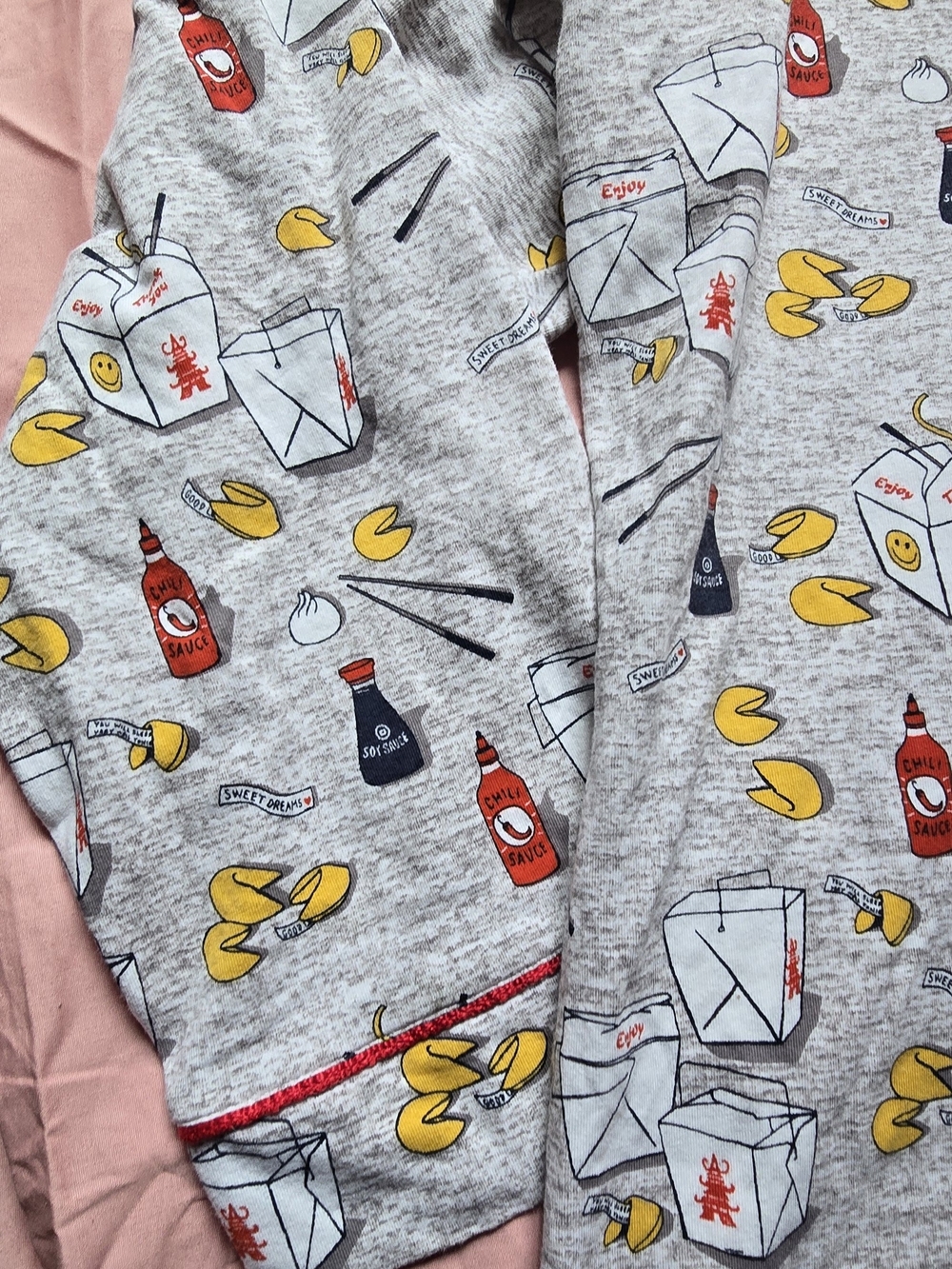 Woman's Gray Noodle & Sauce Pajama Pants - Picture 6 of 6